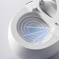 WC intelligent avec télécommande, siphon en S inclus, à poser au sol, en céramique, design moderne, chauffage instantané, veilleuse, siège à fermeture douce