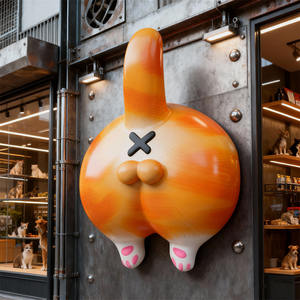 맞춤형 장난스러운 만화 고양이 조각 레진 아트 내구성 있는 애완동물 가게 전시용 맞춤형 크기 DIY - Product Image 3