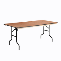 Offre spéciale Bon marché Table à manger rectangulaire pliante en bois Table de cantine de restaurant d'hôpital en plein air