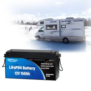 CoPow roypow卸売価格12v lifepo4カーバッテリーlifepo4 12v 200ahバッテリーパックRVキャンピングカーマリンセーリングボートソーラー用