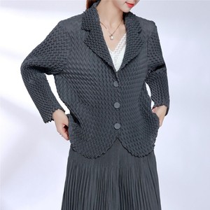 High-End Miyake Plissee Damen anzug Jacken Slim Button Dickes Freizeit kleid Mäntel Fashion Blazer - Product Image 3