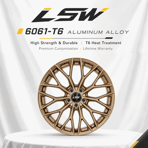 Jantes en alliage forgées multi-rayons Y, finition bronze brossé haute performance LS8017, compatibles avec Audi A5, BMW Série 3, Tesla Model Y - Product Image 4