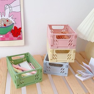 Mini Boîte de <span class=keywords><strong>Rangement</strong></span> Pliable en Plastique, Panier de <span class=keywords><strong>Rangement</strong></span> Cosmétique pour Bureau à Domicile - Product Image 5
