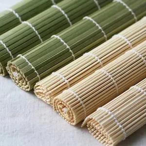 Tapete de rolamento de sushi de bambu natural mais vendido, tapete de embalagem OPP para festas, rolo Hasegawa, tapete de sushi de rolo