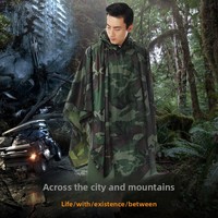 Poncho de pluie multifonctionnel imperméable camouflage, protection intégrale du corps, épaissi, longueur allongée, pour véhicules électriques