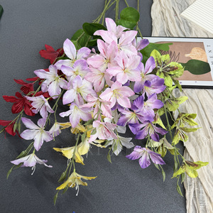 Bouquet de fleurs artificielles de Bauhinia Jinxi, fleurs en soie, branche unique, blanc, rouge, jaune, pour la décoration de la maison et des mariages - Product Image 3