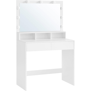 Table de <span class=keywords><strong>maquillage</strong></span> moderne minimaliste en bois d'ingénierie avec miroir LED éclairé pour chambre à coucher - Product Image 3