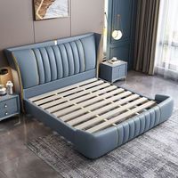 Nouveau Prix Usine Lit de Rangement Moderne en Cuir Vente en Gros Ensemble de Mobilier de Chambre d'Hôtel Haut de Gamme Lit en Bois Lits Capitonnés