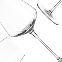 Verres à vin en cristal sans plomb, géométriques et angulaires, personnalisés en gros, avec fond optique cannelé, pour dégustation