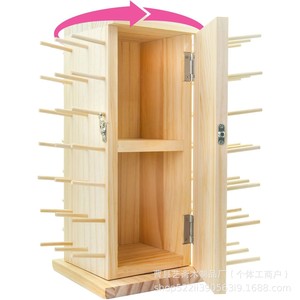 Soporte de madera para bobinas de hilo Pink Power, giratorio 360 grados, organizador de hilo para costura - Product Image 2