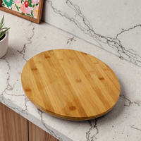Plateau de service en bambou personnalisable Youlike avec base rotative debout Finition laquée faite à la main pour le petit déjeuner à la maison ou au bureau