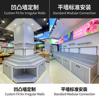 Complete winkelinrichting voor fruitwinkels met op maat gemaakte supermarkt schappen en houten & metalen displaykasten