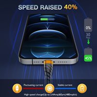 Vente en gros 3ft/6ft/10ft 2.4A Charge rapide données Usb câble de chargeur de téléphone portable pour Iphone 11 12 13 14 Pro Max