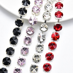 हस्तनिर्मित 12 मिमी गोल उपग्रह राइनस्टान वेल्डिंग क्लैव चेन सीडब्ल्यू क्रिस्टल ट्रिमिंग डिय गहने कपड़े जूते बैग सजावट - Product Image 6