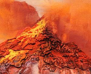 Tranh vẽ đá sa thạch cỡ lớn thủ công, tranh phong cảnh núi hoàng hôn sang trọng, tranh treo tường trang trí nhà hiện đại, tác phẩm nghệ thuật trang trí - Product Image 2