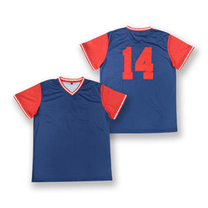 Ensemble de maillots de baseball en polyester personnalisés conception par sublimation vente en gros uniforme de baseball bleu vierge - Product Image 4