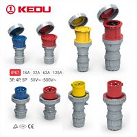 KEDU P01246 32A prise de courant industrielle robuste et fiches rectangulaires 3 4 5 broches Ip44 connecteurs industriels étanches