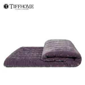 Tiff Home Explosive nuevo producto 240*70cm terciopelo púrpura lujo 100% manta de fibra de bambú para decoración del hogar