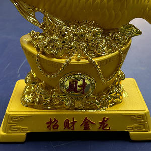Ornamen ikan naga keberuntungan, Yuanbao Resin gaya kreatif hadiah bisnis untuk pintu masuk kantor fitur pola hewan - Product Image 3