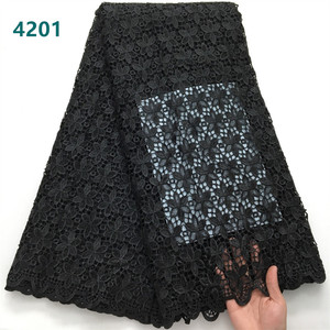 Tissus de dentelle africaine hydrosolubles 2025 – Dernière collection de dentelle <span class=keywords><strong>guipure</strong></span> nigériane unie de 5 yards pour la confection de robes féminines 4201 - Product Image 2
