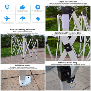 FEAMONT Tenda Pieghevole in Acciaio di Alta Qualità 10x10ft, <span class=keywords><strong>Struttura</strong></span> Facile da Montare per Eventi all'Aperto e Pubblicità - Product Image 5