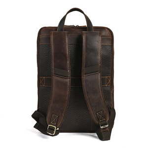 Crazy Horse Leather Men's <b>Backpack</b> Large Capacity 36-55L Casual Travel Business <b>Backpack</b> Solid Color Dark <b>Brown</b> Light <b>Brown</b> - Product Image 4