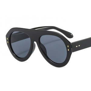 Lunettes de soleil à monture ronde artistique rétro mode polyvalente lentille grise lunettes de soleil PC lentes de sol de hombre 2024 - Product Image 6