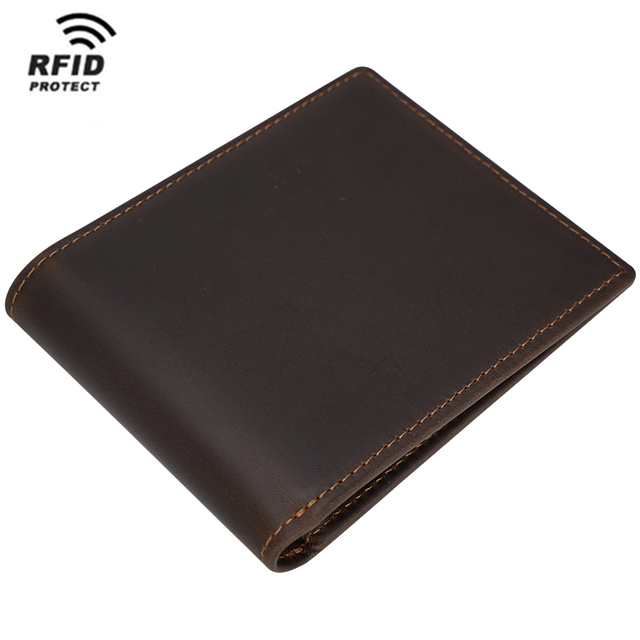 Custom Mens Genuine Leather Blocking RFID Wallet Bifold Slim Money Credit Card Holder Purse Wallet for Man Leather