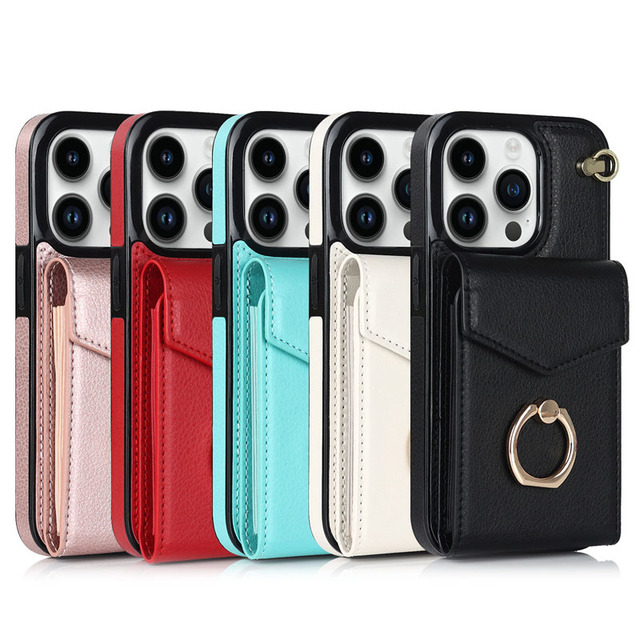 Luxury RFID Blocking PU Leather Wallet Case with Kickstand Card Slots Holder for iPhone 17 Pro Max Wholesale Phone Accessories
