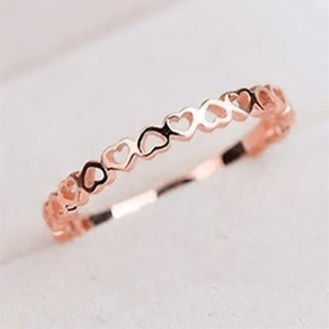Anillo de Eternidad con Corazón para Mujer H218, Chapado en Oro de 18K, Aleación, Joyería de Moda, Regalo para Ella - Product Image 6