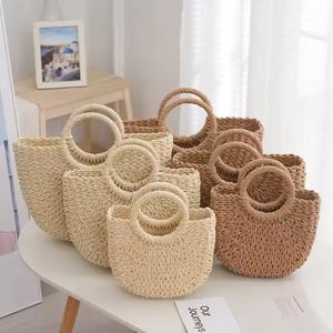 INS Lua Nova Hand-held Crossbody Palha Redonda Balde Versátil Saco das Mulheres Simples Seaside Férias Estilo Praia <span class=keywords><strong>Bag</strong></span> - Product Image 3
