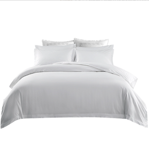 40S cotton trắng <span class=keywords><strong>satin</strong></span> khách sạn Linen bốn mảnh thiết lập 100% bông khách sạn bedding <span class=keywords><strong>Comforter</strong></span> và Duvet cover Set cho bệnh viện sử dụng - Product Image 3