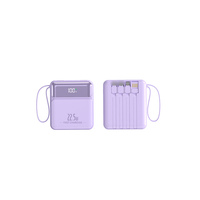 Promotion DX270 : Mini Powerbanks portables ultra-minces Li-Polymère à charge rapide avec câbles intégrés, chargeur rapide 10000 mAh, produit économique