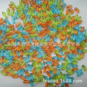 Cuentas de arroz de superficie lisa transparente Lidu, plástico, forma de oliva, acrílico, accesorios para el comercio de cuentas - Product Image 3