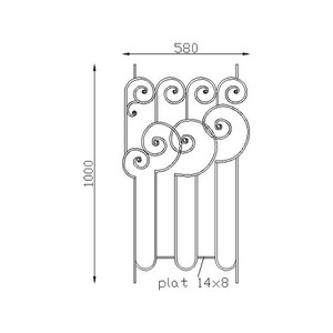 Pièces de rechange en <span class=keywords><strong>fer</strong></span> <span class=keywords><strong>forgé</strong></span> Éléments de garde-corps forgés à chaud Panneaux d'art Décor Panneau de décoration en volute en <span class=keywords><strong>fer</strong></span> <span class=keywords><strong>forgé</strong></span> - Product Image 2