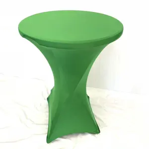 ラウンドスパンデックスバーテーブルカバー弾性スリップカバーカクテルストレッチテーブルクロス結婚式用 - Product Image 1