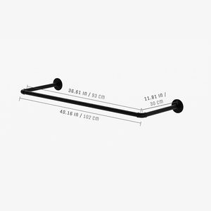 Wall Mounting Industrial Loft Design <strong>Black</strong> Sturdy Water Pipes Clothing <strong>Rack</strong> for Walk-in Wardrobe I Bedroom or <strong>Bath</strong> - Product Image 3