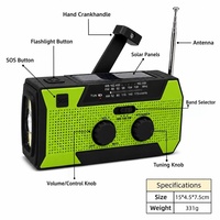 Cargador de Teléfono Recargable Solar a Manivela, Impermeable, 5000mAh, con Luz de Lectura, Portátil, para Emergencias y Supervivencia