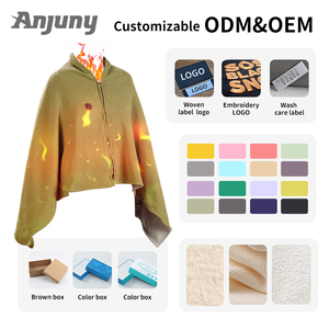 ผ้าคลุมไหล่ไฟฟ้าอุ่นร้อนกลางแจ้ง Anjuny แบบพกพา สวมใส่สบาย อบอุ่น ควบคุมอุณหภูมิได้ 3 ระดับ ผลิตจากโพลีเอสเตอร์แบบเย็บติดกัน - Product Image 2