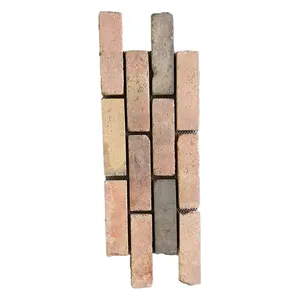 Red Thin Clay Brick Sheets Mesh-backed Brick Slips for Wall Cladding