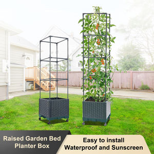 Venta caliente Guía vertical para plantar flores bastidores personalizados Tomate crecimiento vegetal jaula de escalada Caja de plantación móvil con ruedas - Product Image 2