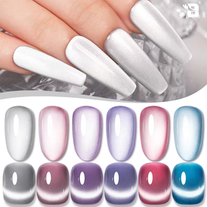 Esmalte de <span class=keywords><strong>Uñas</strong></span> en Gel Magnético Semipermanente con Efecto Ojo de Gato, Brillante y con Purpurina, Estilo Cerámica Suave - Product Image 1