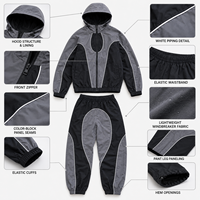 Ensemble de survêtement unisexe ample en polyester tissé respirant pour l'automne, avec logo personnalisé