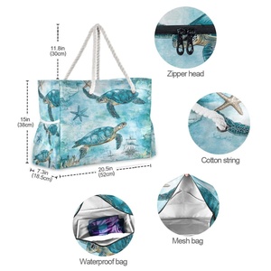 Collection Resort - Sac de plage personnalisé pour femme, design océan, imperméable, écologique, avec poignée en corde, pour les vacances d'été - Product Image 6