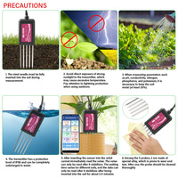 Testeur de sol intelligent 8-en-1, capteur de sol étanche IP68 avec surveillance par application pour l'humidité, la température, le pH, l'EC, l'analyse de la fertilité NPK