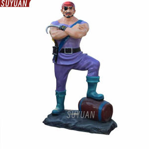 Personalizada <span class=keywords><strong>de</strong></span> tamaño real <span class=keywords><strong>de</strong></span> fibra <span class=keywords><strong>de</strong></span> vidrio pirata <span class=keywords><strong>Caribe</strong></span> estatuilla TV película personajes pintados a mano escultura realista decoración al aire libre - Product Image 3