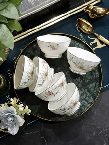 HIHUI - Juego de Vajilla de Porcelana China Estilo Pekín, Ligero, con Patrón Escénico, Acabado Esmaltado, Apto para Microondas y Congelador - Product Image 5