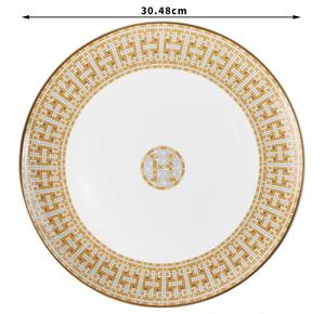 Assiettes et Plats en Porcelaine Chevaux Mosaïque Nordique, Décorations de Fête de <span class=keywords><strong>Luxe</strong></span>, Décors Maison pour Salle à Manger, Technique de Gravure, Vente en Gros - Product Image 2