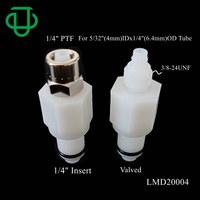 Plastique POM 1/4 "PTF Ferruless Polytube Montage sur panneau Cloison Arrêt rapide Push-In Disconnect PTF Coupling
