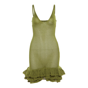 <strong>Women</strong> <strong>Clothes</strong> Sexy Slim V Neck Hollow Out Mini Dress Wholesale <strong>See</strong> <strong>Through</strong> Summer Casual Dress <strong>Women</strong> - Product Image 4